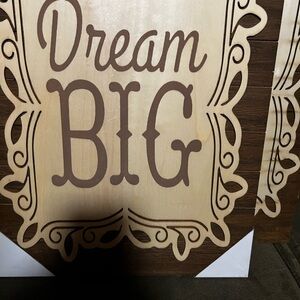 Dream Big Brown and Cream Wall Decor